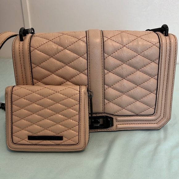 Rebecca Minkoff Handbags - Rebecca Minkoff Chevron Quilted Small Love Crossbody with matching wallet